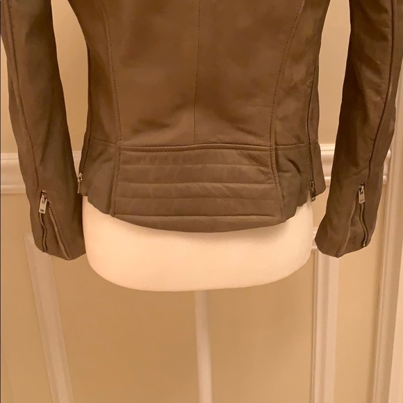Zara Taupe Leather Jacket - Picture 5 of 9